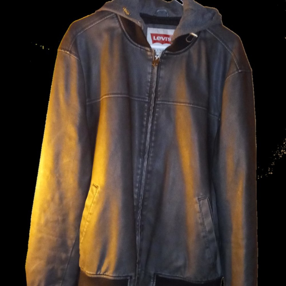 LEVI'S Faux Leather Heavy Coat - XL